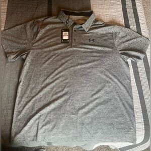 Under Armour The Playoff Polo Men's Heather Gray Polo Shirt Size XXL NWT